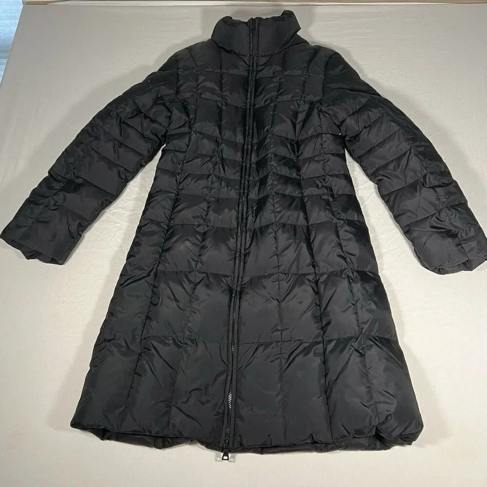 Express Black Down Insulated Puffer Coat Women’s Small Long Full Zip ￼
